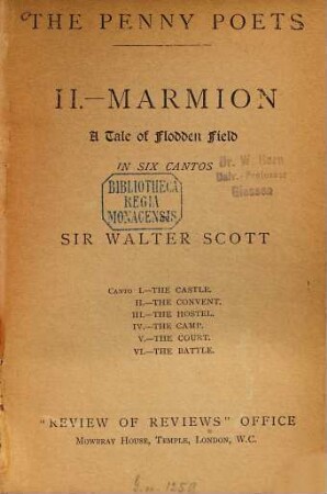 Marmion : A Tale of Flodden Field in six cantos