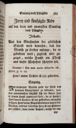 Zwey und fünfzigste Rede auf den drey und zwanzigsten Sonntag nach Pfingsten.