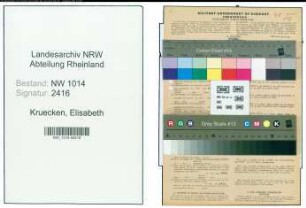 Entnazifizierung Elisabeth Kruecken , geb. 03.11.1890 (Kauffrau)