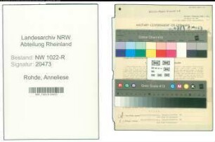 Entnazifizierung Anneliese Rohde , geb. 04.12.1922 (Kontoristin)