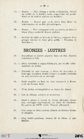 Bronzes - Lustres (Nr. 78-95)