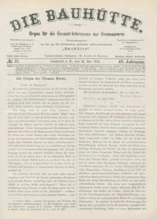 No. 21. Frankfurt a. M., den 26. Mai 1906. 49. Jahrgang.
