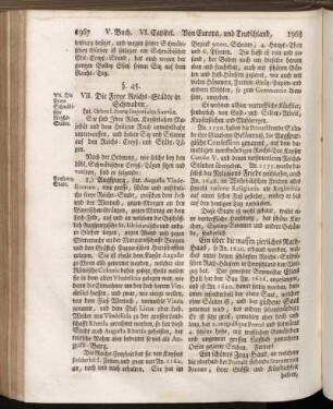 §. 45. VII. Die Freye Reichs-Städte in Schwaben[...] - §. 47. IX. Die Schwäbische Freye Reichs-Ritterschafft,[...]