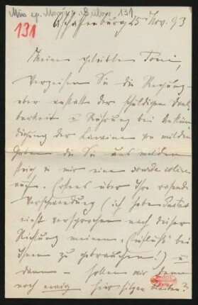 Brief an Toni Petersen : 25.11.1893