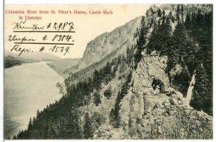Oregon. Columbia River from St. Peters Dome, Castle Rock in Distance