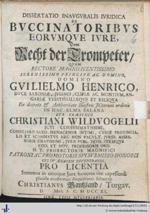 Dissertatio inavgvralis ivridica de bvccinatoribvs eorvmqve ivre