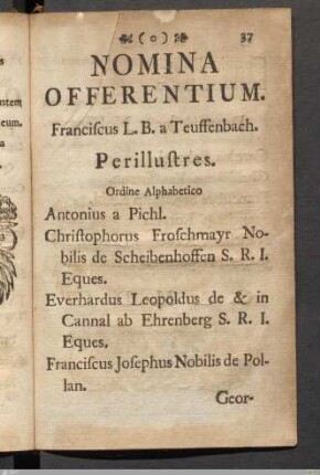 Nomina Offerentium.
