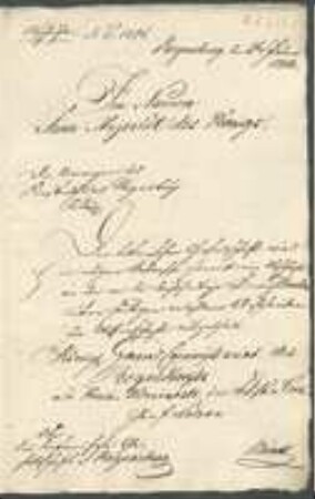 Brief von Maximilian von Lodron an Regenkreis / Finanzdirection