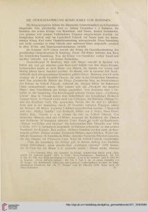 Die Gemäldesammlung König Karls von Rumänien