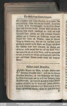 Gebet eines Kranken.