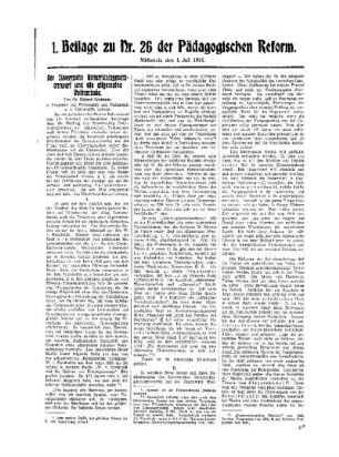 Der Süvernsche Unterrichtsgesetzentwurf und die allgemeine Volksschule : 1. Beilage zu Nr. 26 der Pädagogischen Reform