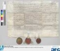 Der Herzöge Ottheinrich und Philipp von Neuburg vertragen sich mit Bürgermeister und Rat der Stadt Nürnberg wegen ihrer gegenseitigen Irrungen in den Herrschaften und Ämtern Sulzbach, Hersbruck, Velden, Reicheneck, Heideck, Hilpoltstein und Allersberg. Siegler: die beiden Vertragsteile.