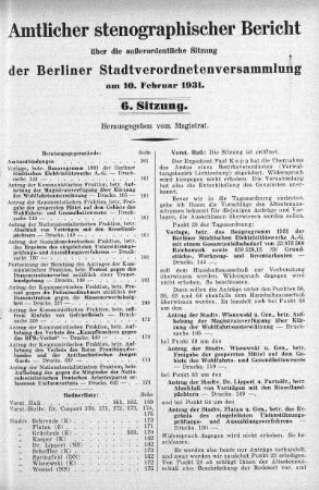 Sitzung 6, 10. Februar 1931