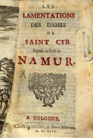 Les Lamentations des Dames de Saint Cyr Depuis la Prise de Namur