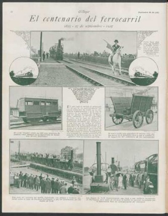 El centenario del ferrocarril [1825 - 27 de septiembre - 1925]