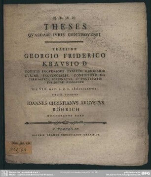 Theses Quasdam Iuris Controversi