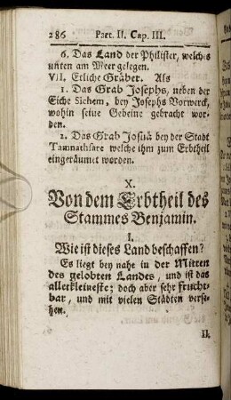 X. Von dem Erbtheil des Stammes Benjamin.