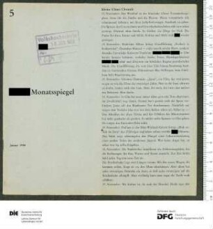 Programm 5. Monatsabschnitt 1957/1958