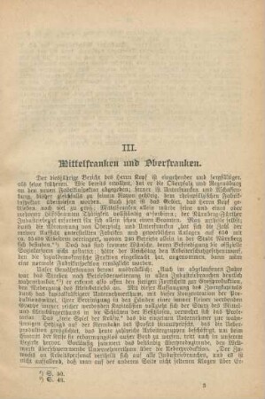 III. Mittelfranken und Oberfranken.