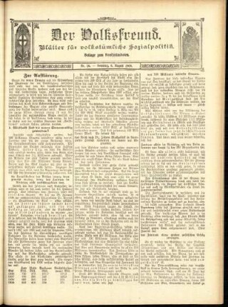 Ausgabe vom Sonntag, den 08. August 1909.