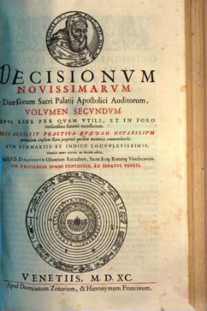 Decisionum novissimarum diversorum sacri palatii apostolici Auditorum, volumen ..., 2