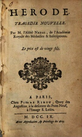 Hérode : Tragédie nouvelle