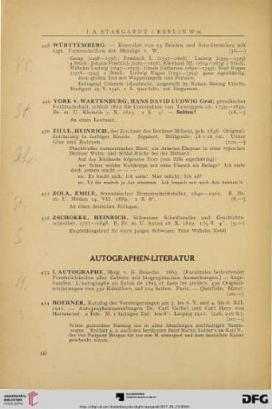 Autographen-Literatur (Nr. 453-459)