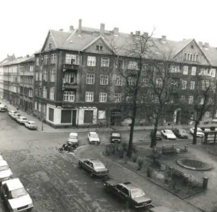 Dresden-Mickten, Wüllnerstraße 50/54 und Franz-Lehmann-Straße 39/41. Wohnhäuser (um 1928)