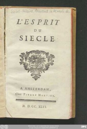 L'Esprit Du Siecle