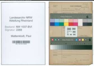 Entnazifizierung Paul Mattenklodt , geb. 08.08.1900 (Vermessungsingenieur)