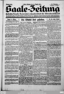 Saale-Zeitung : allgemeine Zeitung für Mitteldeutschland ; Hallesche neueste Nachrichten