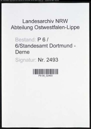 Sterberegister Standesamt Dortmund-Derne (XIV)