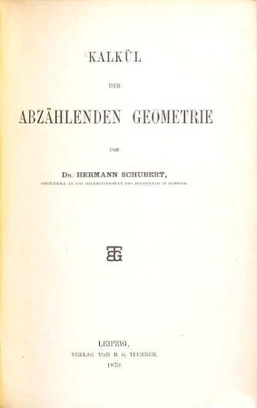 Kalkül der abzählenden Geometrie