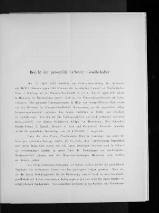 Bericht der persönlich haftenden Gesellschafter.