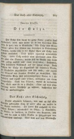 Zweite Klasse. Die Salze.