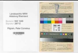 Entnazifizierung Peter Cornelius Pilgram , geb. 07.11.1898 (Landwirt)