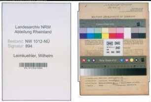 Entnazifizierung Wilhelm Leimkuehler , geb. 05.09.1889 (Landwirt)