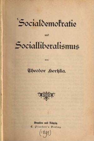 Socialdemokratie und Socialliberalismus