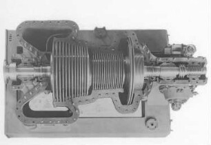 Turbine, abgedeckt, Ansicht von oben (Maffei-Schwartzkopff-Werke GmbH) : Technikgeschichte | Maschinenbau | Kraftmaschinen | Dampfturbinen