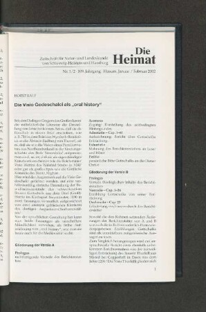 Die Visio Godeschalci als „oral history“.