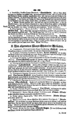 II. Von allgemeinen Haupt-Theilen der Gebäuden.