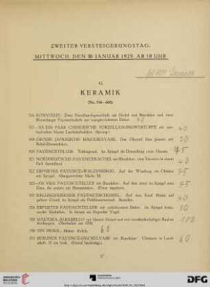 G. Keramik (Nr. 516-668)