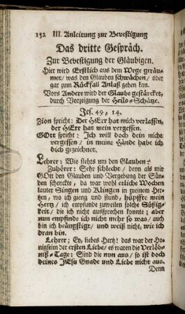 Das dritte Gespräch. Zur Bevestigung der Gläubigen.