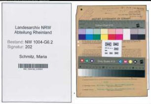 Entnazifizierung Maria Schmitz , geb. 03.11.1904 (Kaufm.Angestellte)