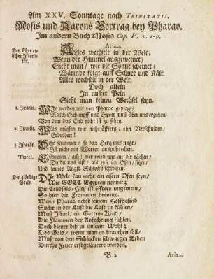Mosis und Aarons Vortrag bey Pharao