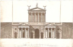 ohne Verfasserangabe; Tempel - 2. Variante - Fassade (Aufriss)