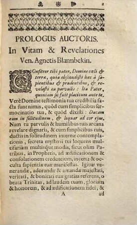 Ven. Agnetis Blannbekin, Quae sub Rudolpho Habspurgico & Alberto I. Austriacis Impp. Wiennae floruit, Vita Et Revelationes