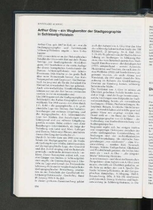 Arthur Gloy - ein Wegbereiter der Stadtgeographie in Schleswig-Holstein