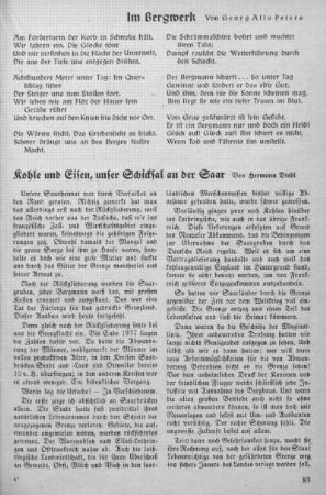 Kohle und Eisen, unser Schicksal an der Saar