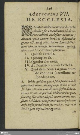 Articulus VII. De Ecclesia